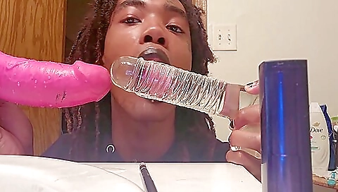 Slutty ebony girl is getting a foot job with a big cock