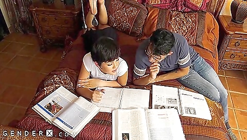 Hot asian ladyboy gets fucked in the bedroom by her stepbrother