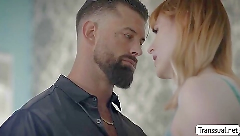 Big ass redhead titty girl in black panties and stockings