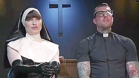 Sexy brunette with a small booty and a big ass is tied up