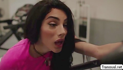 Barebacked brunette gets fucked hard and gets a facial