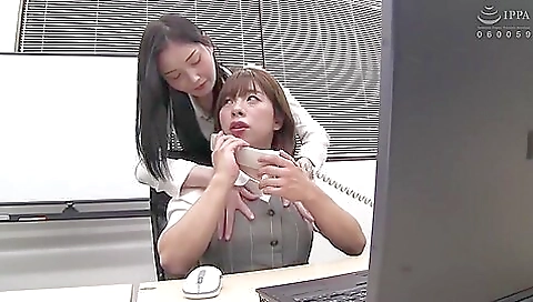 Japanese chick with tattooed nipples moans while cross dressing